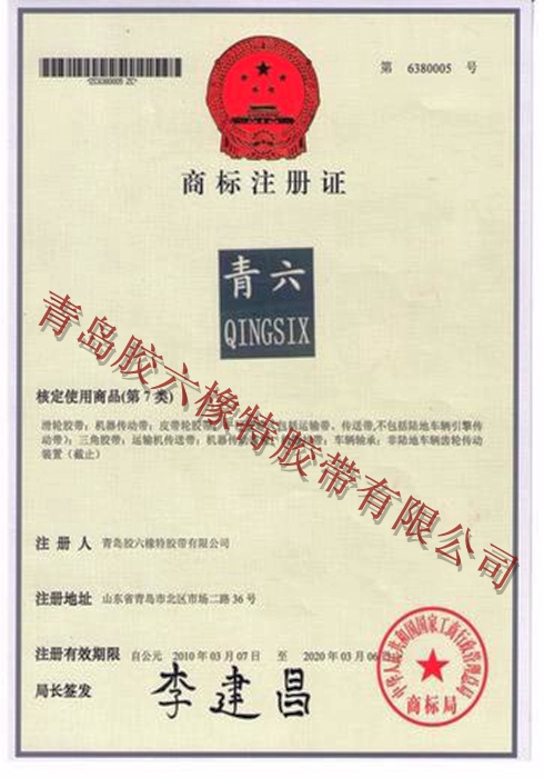 Qingliu Trademark Registration Certificate